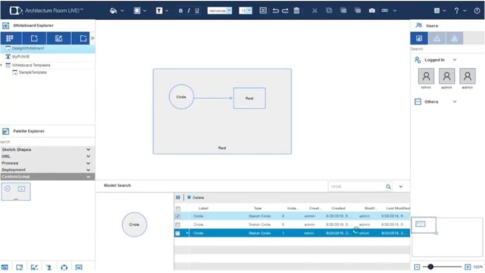 A web-based real-time, multi-user, collaborative modeling environment for globally geographically distributed teams.
